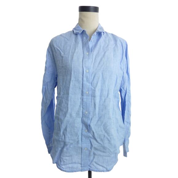 NWT Everlane The Linen Relaxed Shirt in Classic Blue 8 Button Down Top - Picture 1 of 7